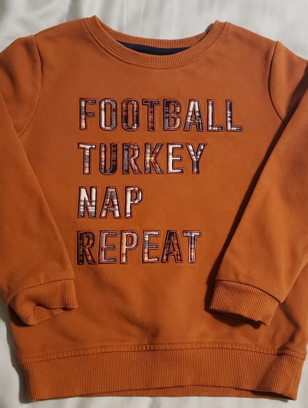 Adventure Wear Kids Orange Football Turkey Nap Repeat Crewneck Sweatshirt 4